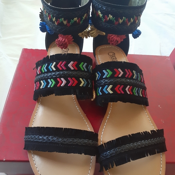 Brand new in box black Carlos Santana Sandals. Womens Size 10 - Picture 2 of 8